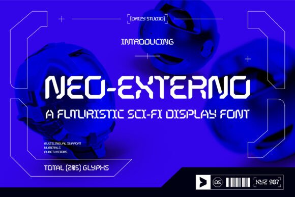 Neo-externo: A Sci-Fi Display Font That Cuts Through the Feed